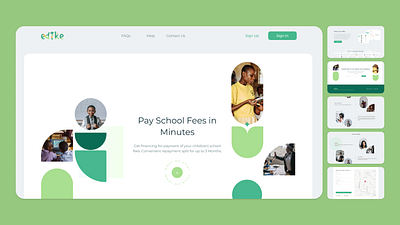 Edike Landing Page branding design education green landing page lemon loan mint ui website