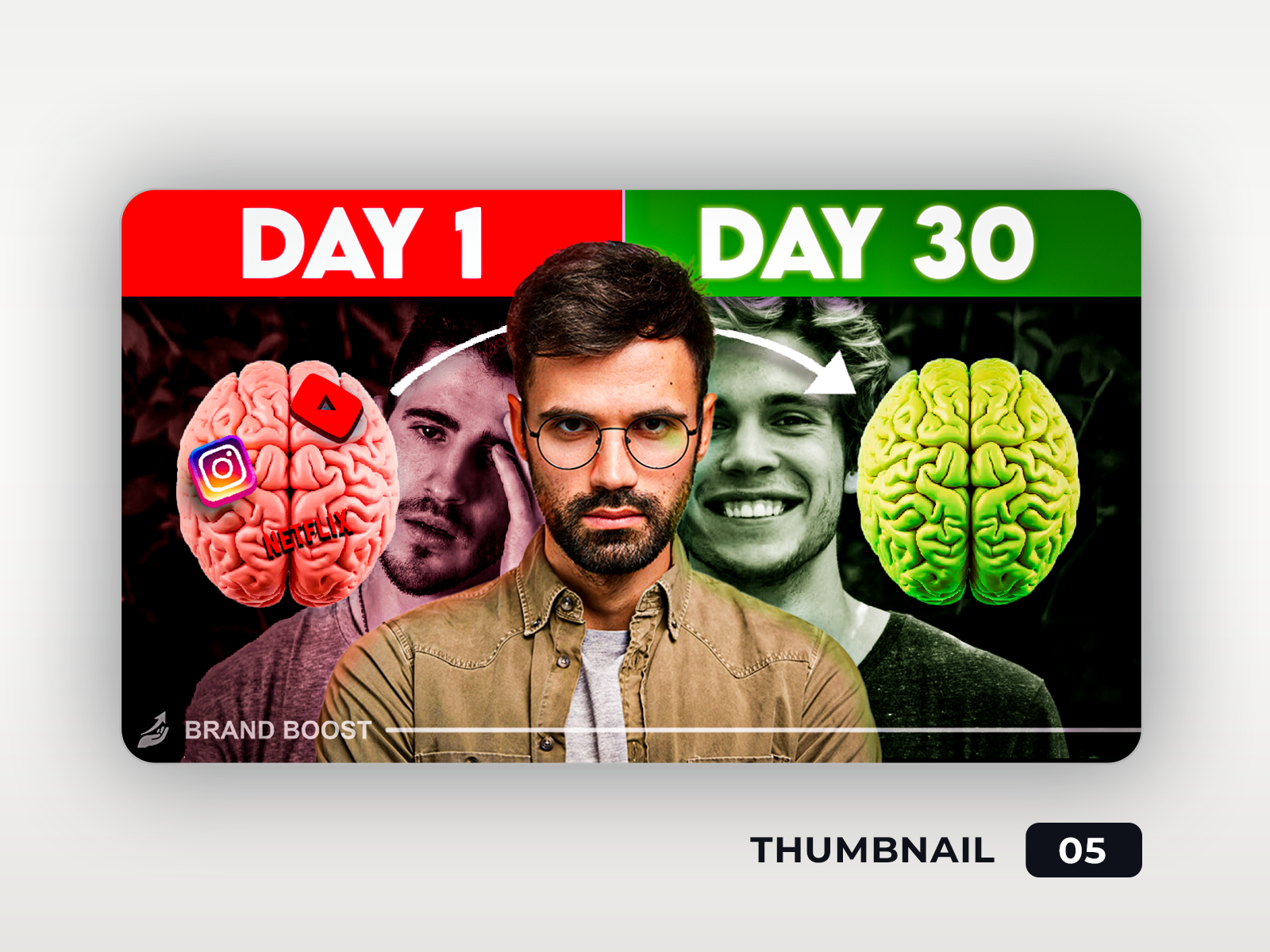 3-Day Self Improvement Challenge Thumbnail Design graphic design