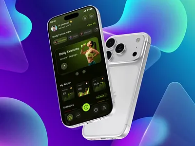 FitZone – Fitness & Workout Mobile App UI app design dark mode dashboard figma fitness app health mobile app mobile ui modern ui ui design ux design workout