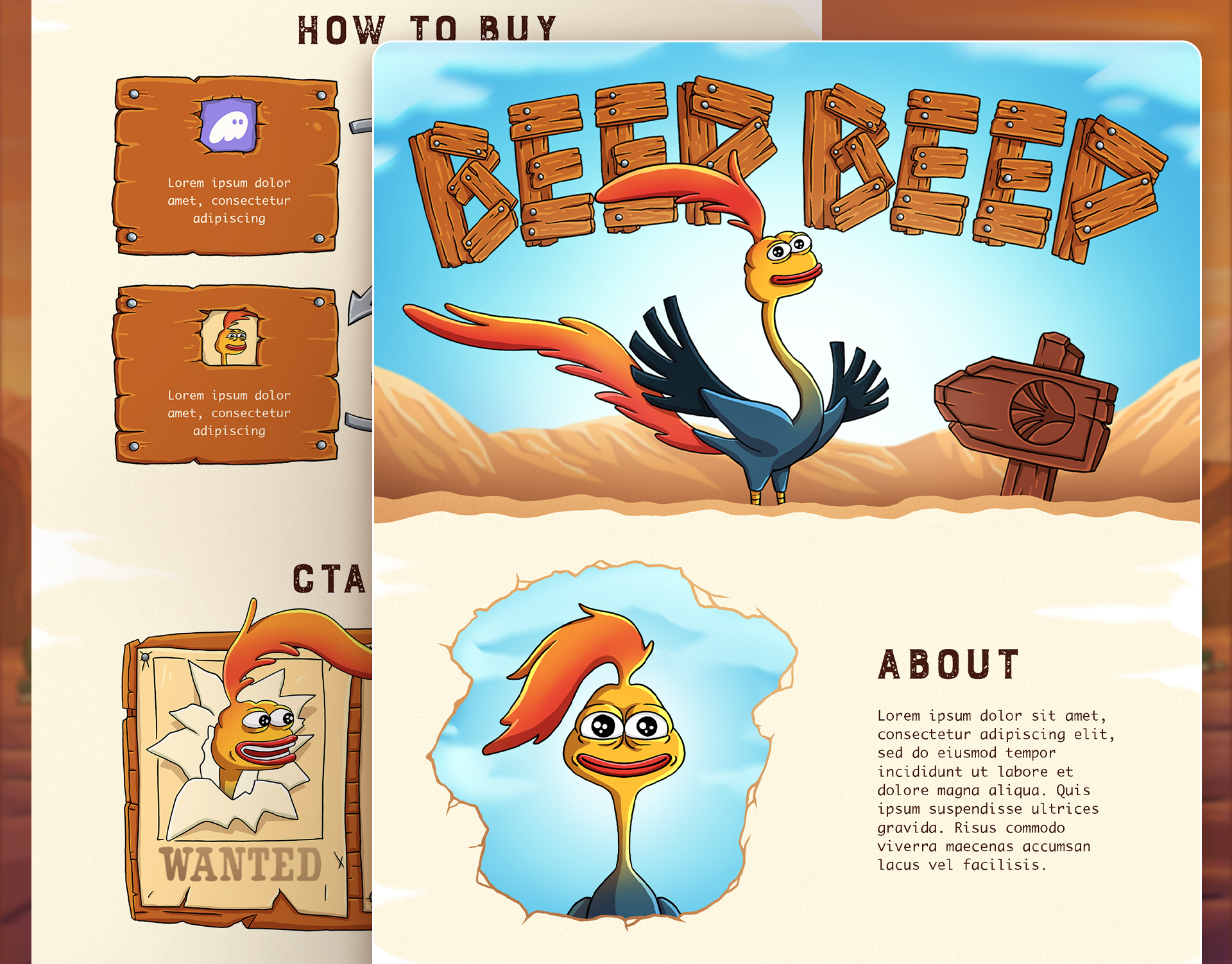 Meme coin Website UI. Crypto Landing page design branding character design crypto crypto art crypto landing page crypto website degen landing page logo design mascot meme meme coin memecoin memecoin website pepe ui web design web3 website website design