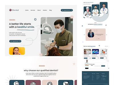 Dental - Dentistry Website Landing Page UI/UX dental webiste design illustration landingpage design logo modern website design open to work plumbing website ui ui design