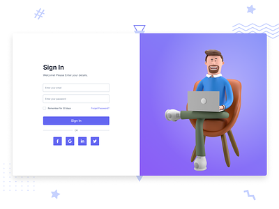 Sign In Page UI Design 3d 3d sign in branding design figma graphic design illustration login sign in sign in page sign in page ui sign up trending ui ui design uiux ux design