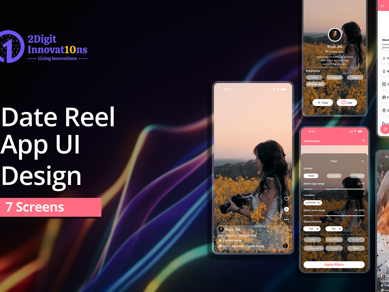 Date Reel App UI Design by 2 Digit Innovations on Dribbble
