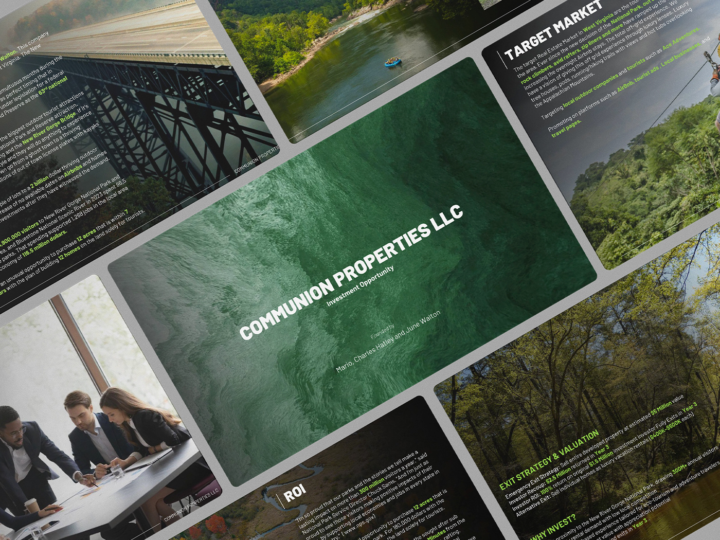 Communion Properties LLC | Investor Pitch Deck 3d adobe illustrator adobe photoshop branding creative presentation design graphic design illustration logo motion graphics nature pitch deck pitch deck design powerpoint powerpoint presentation presentation presentation design ui ux vector