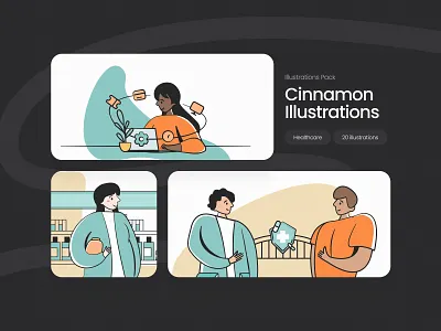 Cinnamon Health Illustrations design graphic design health healthcare illustration ui uiux ux vector