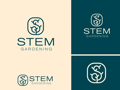 Stem alex seciu branch logo branding exprimart gardening logo lettermark logo logo design nature logo s letter logo tree logo