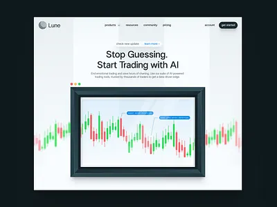 Trading Platform Website Design Concept / Lune trading trading branding trading illustration trading platform trading strategies trading website