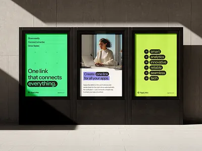 Outdoor Advertising Brand Identity for a Link Ecosystem Startup advertising design brand applications brand identity brand system graphic design marketing design ooh design outdoor advertising poster design saas branding tech branding visual identity