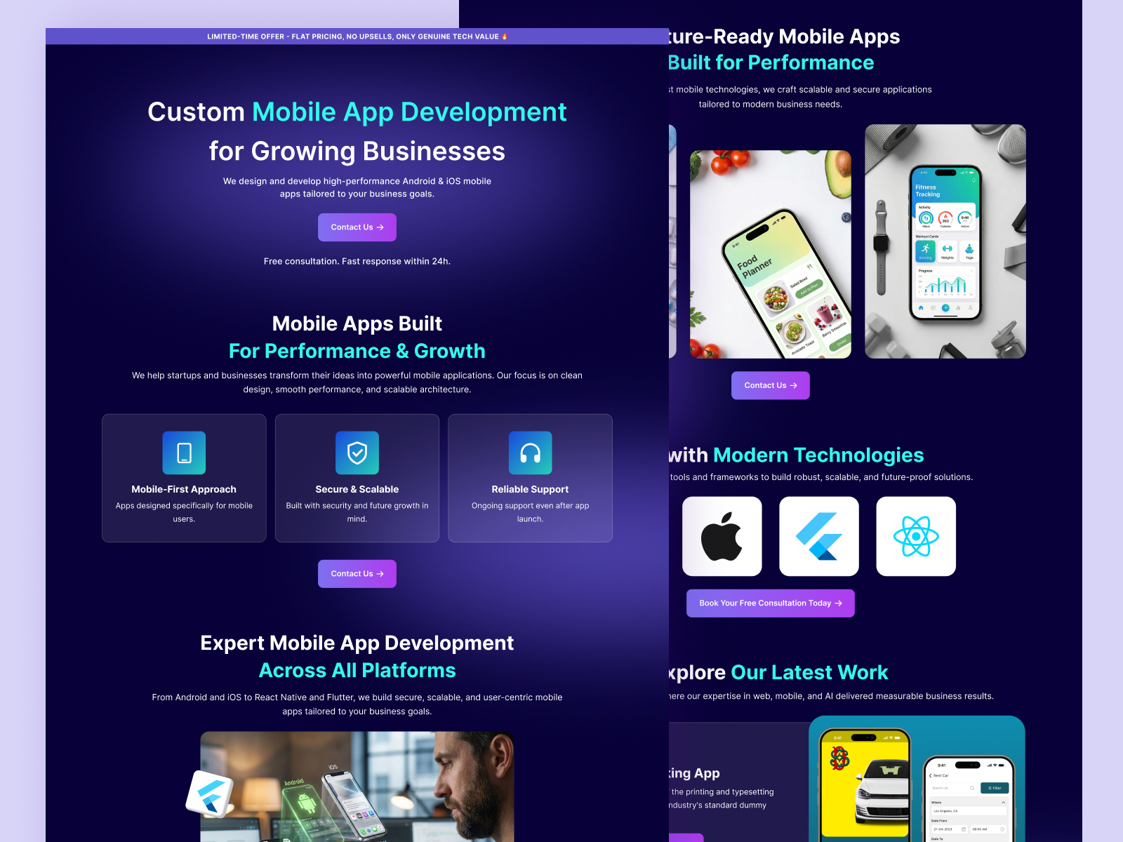 Example of App Promotional Website
