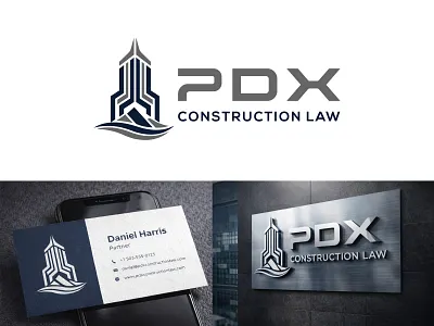 PDX Construction Law – Premium Corporate Branding brand design construction law corporate identity law firm law logo legal branding logos minimal logo modern law professional logo