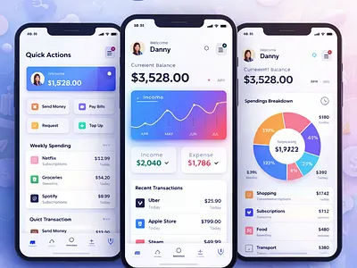 FinanceApp – Personal Finance Mobile App UIUX Design 3d animation branding logo motion graphics ui