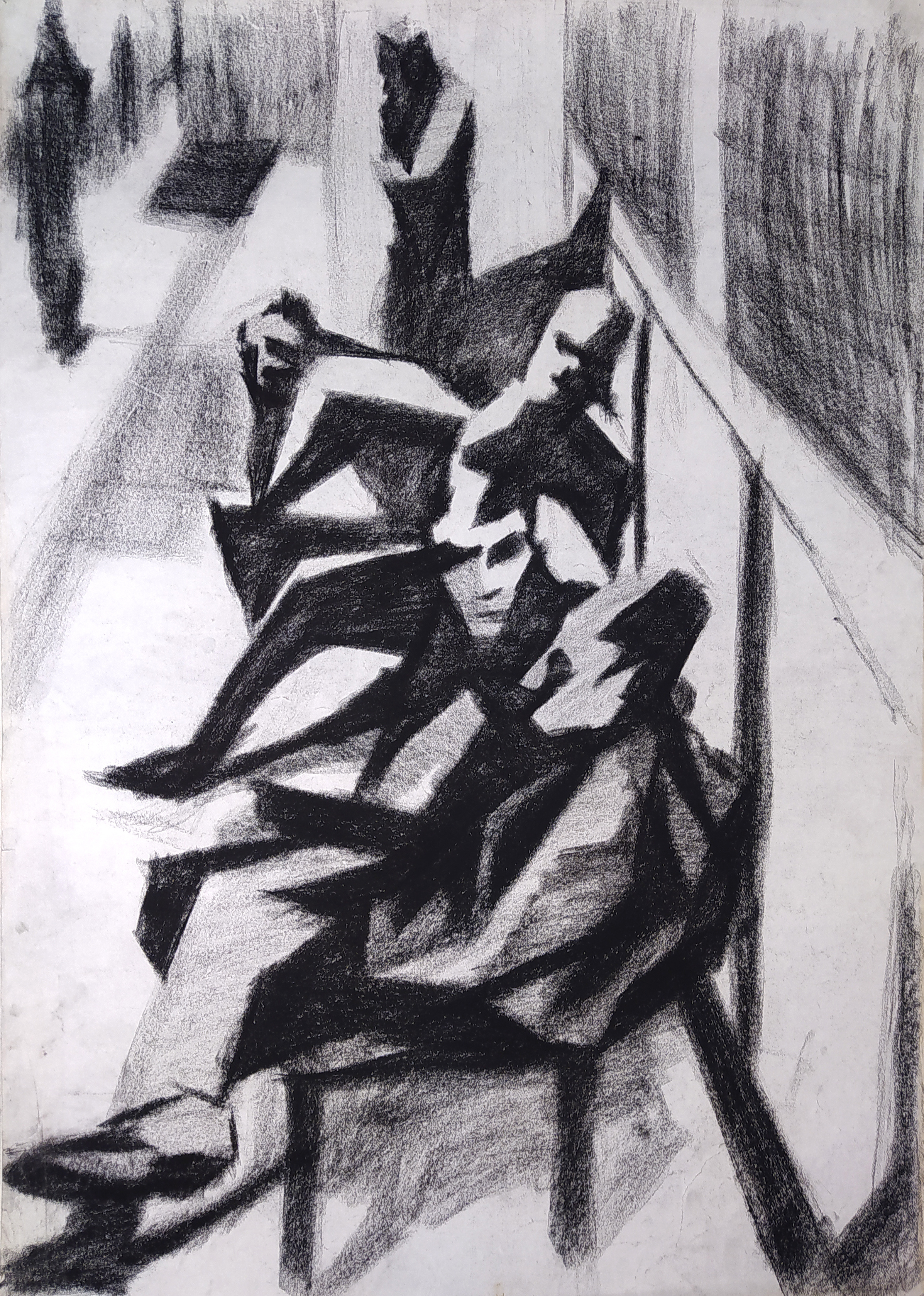 Subway anatomy charcoal expressionism figurative fineart sketch