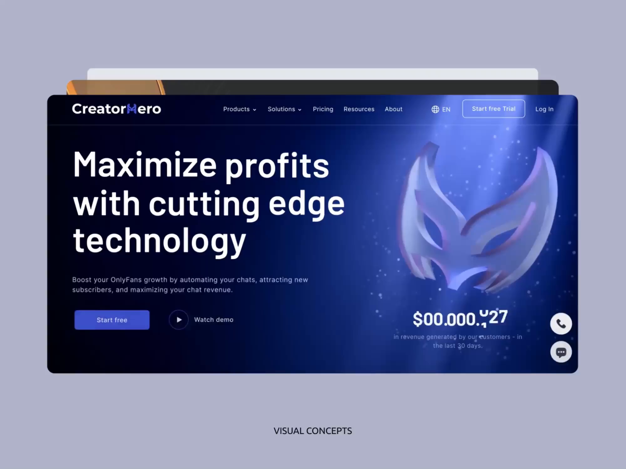 Example of Landing Page / Website Design Concept 