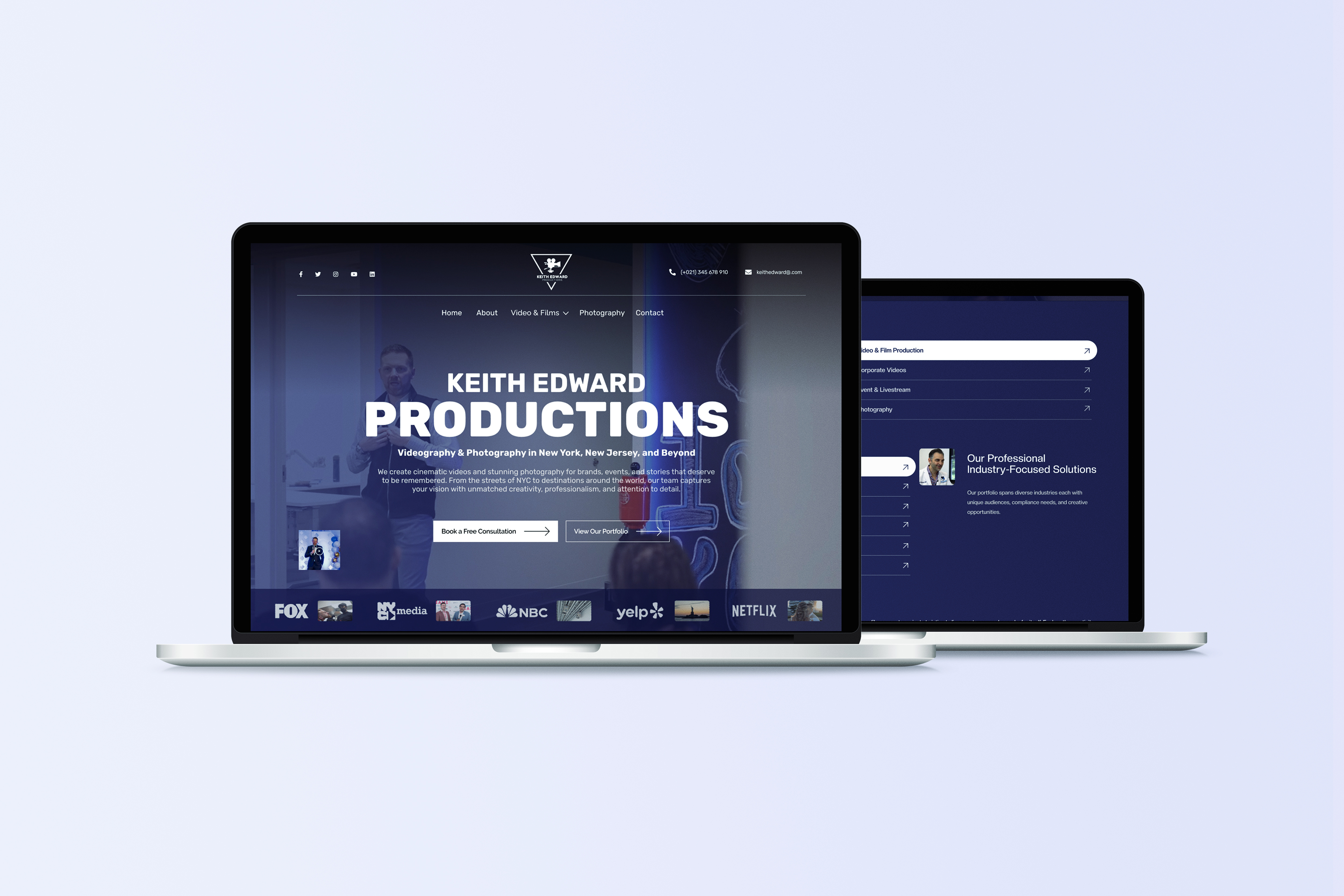 Kieth Edward Production Homepage Design landing page ui ui ux ui ux design web design