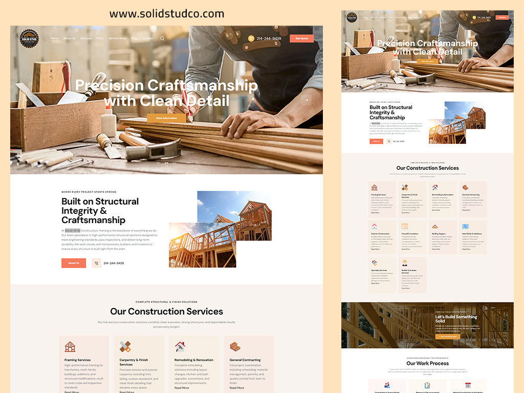 Construction Company Website Design & Development for Solid Stud building company web design carpentry business website construction branding construction company website construction website design contractor website development corporate website design custom website development cyberavanza general contractor website modern business website professional website development remodeling website design responsive website design seo friendly website service based website design ui ux web design website design website maintenance services wordpress construction website
