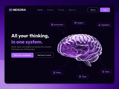 Nexora - AI Knowledge Management Platform branding logo mobile app mobile app uiux ui uiux uiux design zeepalm