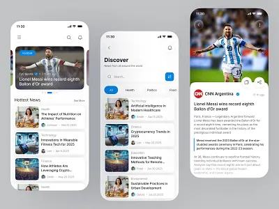 News Reader Mobile App UI android app app design application daily news feed design information design ios ios design lifestyle app media ui minimal design mobile mobile app news app news reade typography ui design ux design