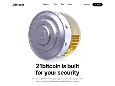 21 Bitcoin landing page security web design 3D animation 3d 3d animation 3dart animation bitcoin blockchain ecommerce finance fintech hero hero section landing landing page landingpage trading vault web web design web3 webdesign