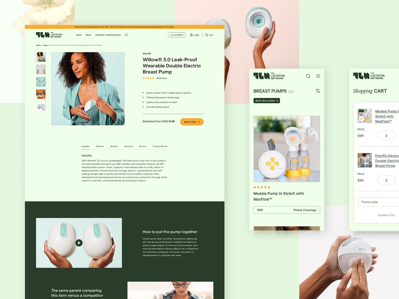 The Lactation Network site by Marina Tkachenko for Mabbly on Dribbble