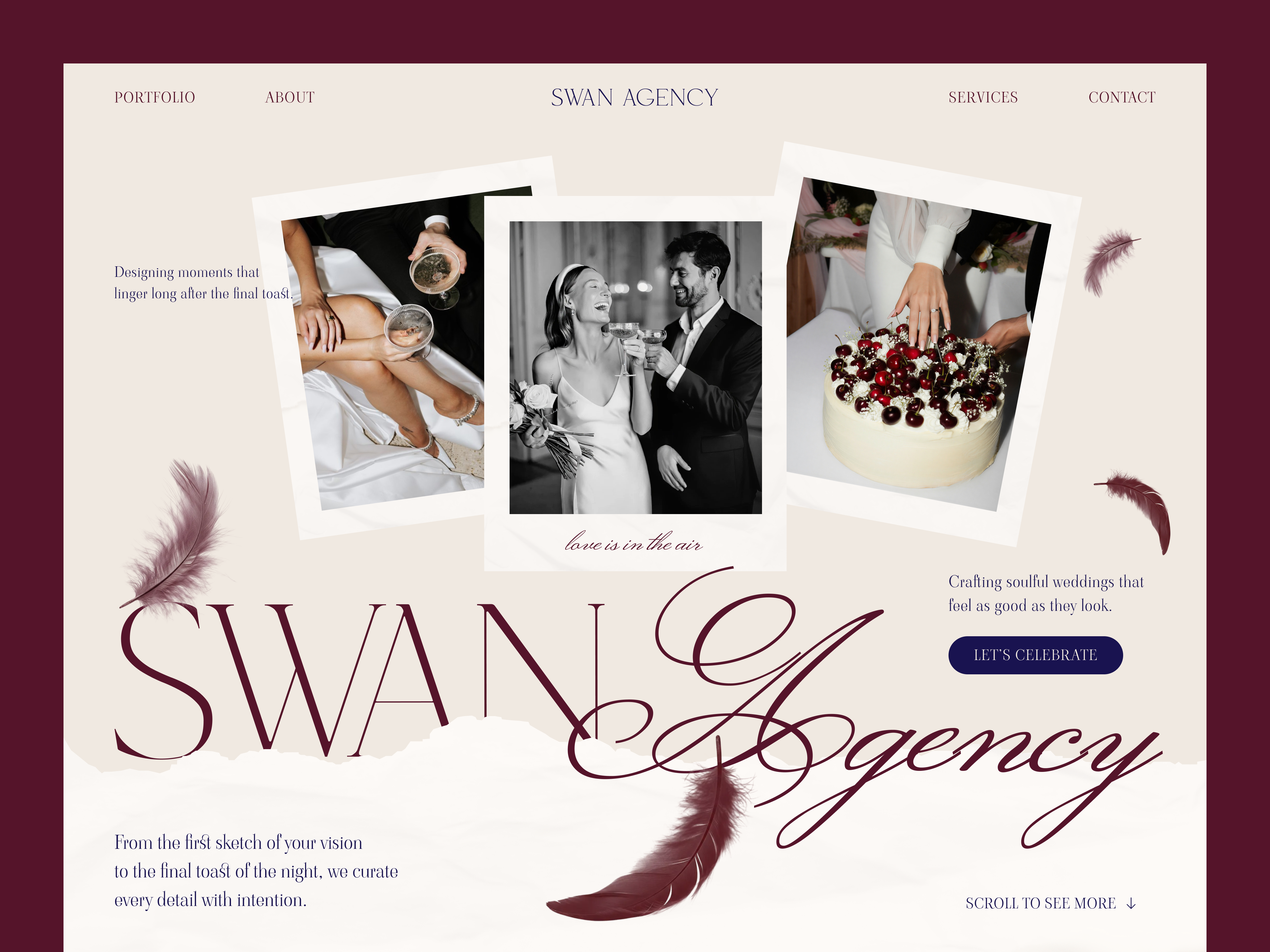 Swan Agency — Wedding Website Design company website design events landing page ui uiux ux web web design website wedding