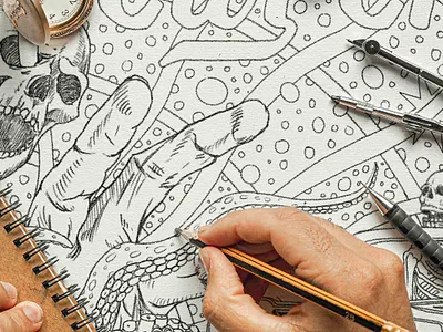 "Car Chase" Music Album Illustration​ album cover pencil sketch badge design black and white illustration branding design emblem design engraving illustration hand drawn illustration music album cover pencil sketch vintage illustration