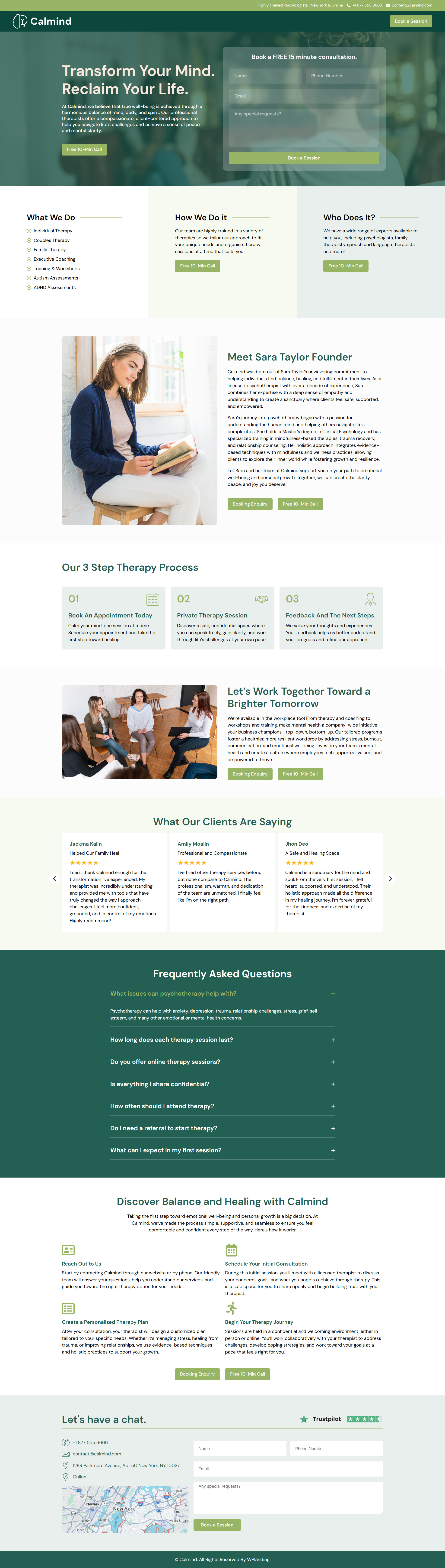 Calmind – Psychotherapist Landing Page figma interface design landing page landing page psychologist landing page ui mental health website psychology website psychotherapist landing page psychotherapist website therapist landing page therapy landing page ui webdesign website design website ui design