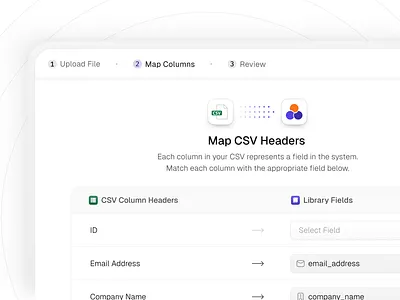 CSV Mapping design figma freelance saas ui uiux uiux design user experience user interface ux uxui