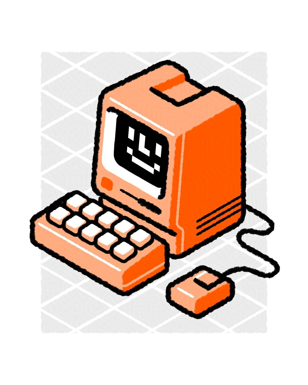 Apple Macintosh spot illustration apple icon icon design illustration isometric macintosh vector vector illustration