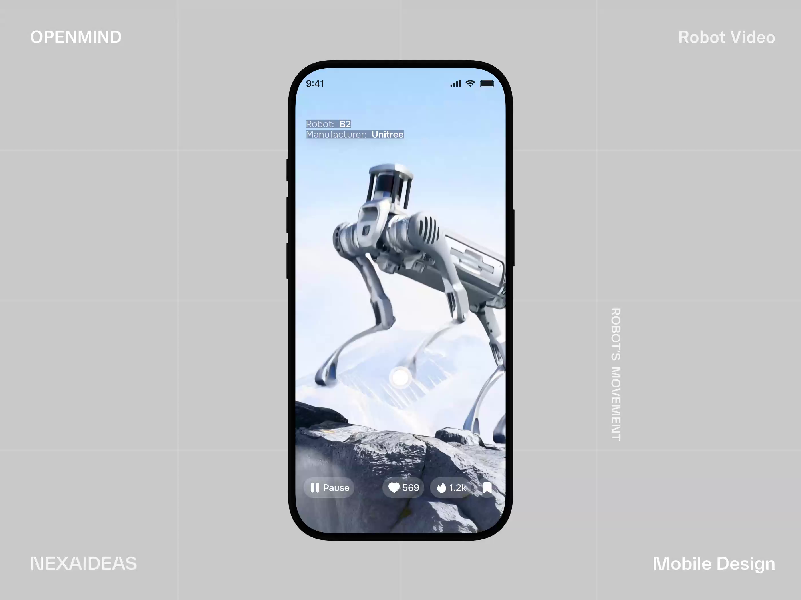 Minimal Mobile Interface for Robot Video Streaming by Nexaideas on Dribbble