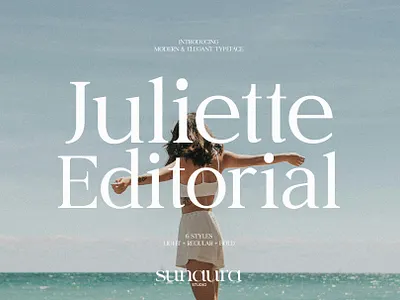 Juliette Editorial Serif (6 Fonts) aura editorial font free girl juliette logo logotype magazine sand serif studio sun type type design typeface typography version
