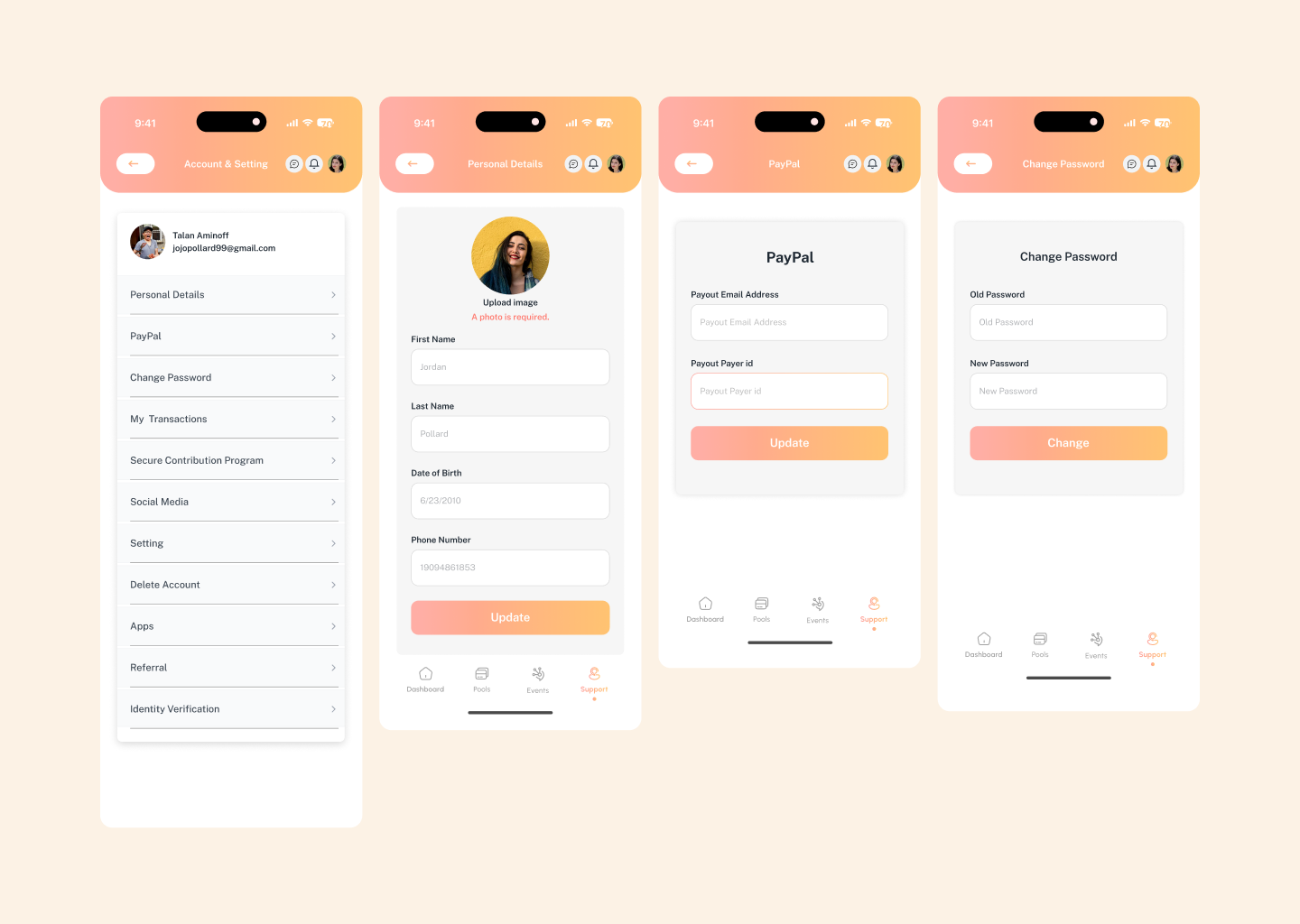 Example of Mobile App Design, UI UX Designing, Figma