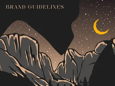 Yosemites After Dark Brand Guidelines brand brand guidelines brand identity branding california dark design graphic design icon illustration logo moon mountain night photographer photography united states vector yosemites