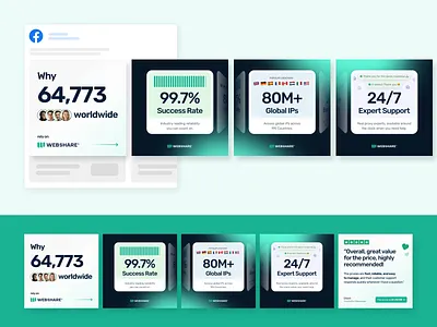 Webshare - Carousel Ad Design ad design advertising carousel content creation ecommerce facebook ads instagram ads paid media ppc design saas static ads