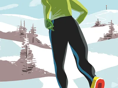 Michael Meister for Canadian Running bld colorful conceptual illustration editorial illustration fun humour illustration illustrationart illustrationartist illustrationzone illustrator landscape mountains runner running snow sport sport illustration