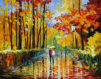 AUTUMN RAIN — oil painting on canvas leonidafremov