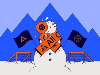 Football & Snow acg all conditions gear design football illustration lines milan milano mountains nike outdoor serie a snow snowball snowman soccer sport vector winter world cup