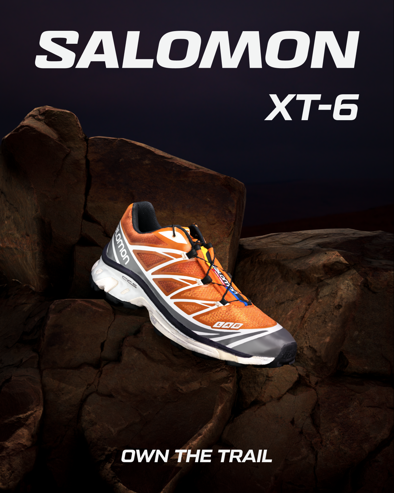 Salomon XT-6 poster 3d 3dmodeling branding c4d cinema4d design illustration logo redshift ui