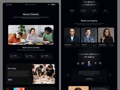 About Us - CRM Website design interface product service startup ui ux web website