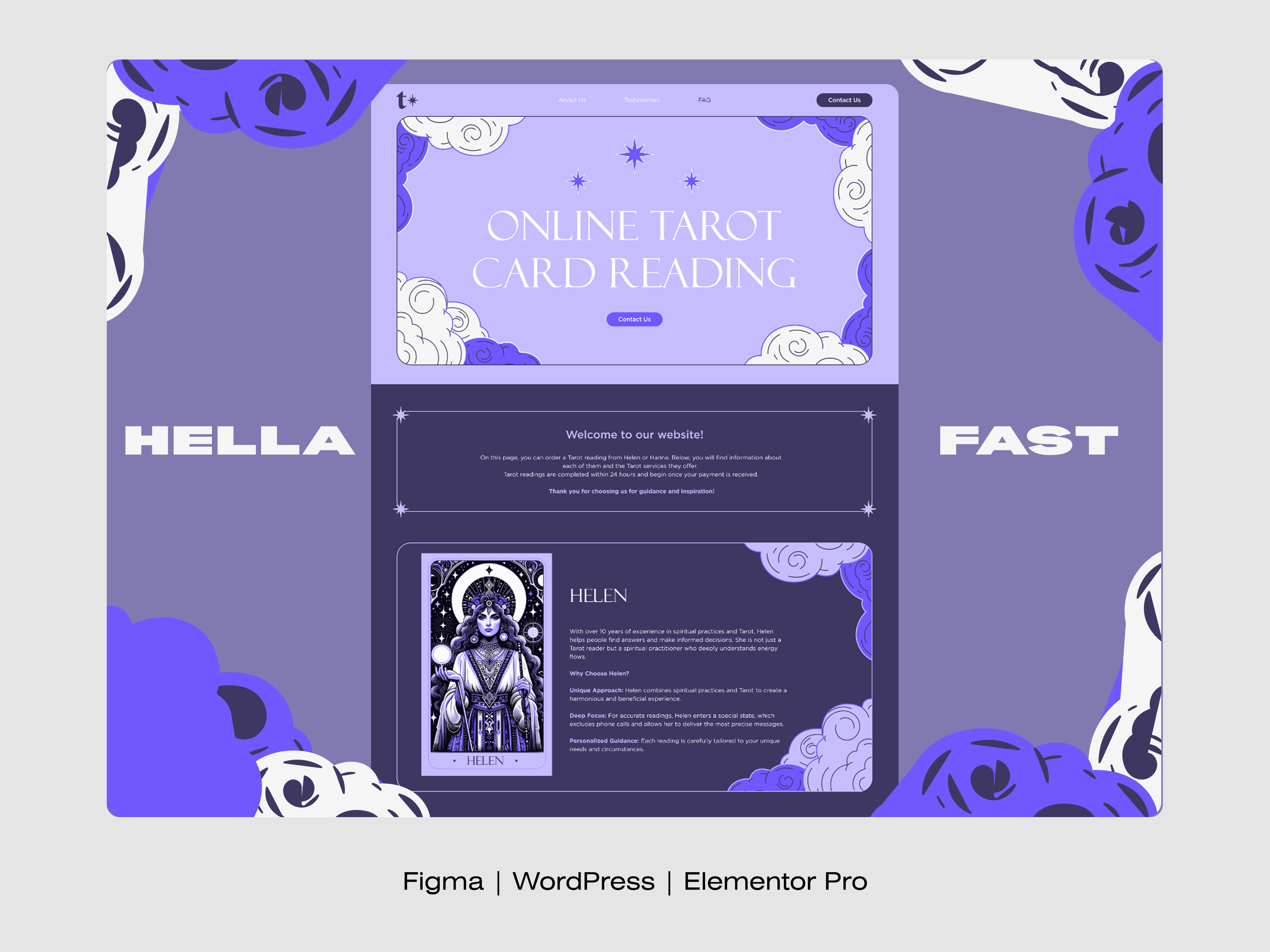 Violet Tarot — Website Design branding design developer elementor elementor pro figma graphic design illustration landing logo ui web design web development website development wordpress wordpress website