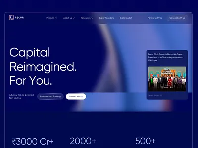 Fintech Website Redesign – AI-Powered Capital Platform branding design illustration landing page logo ui ux
