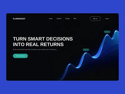 Investment Platform Website 3d abstract corporate design figma finance fintech growth hero invest investing investment productdesign site ui ux uxui web design website design
