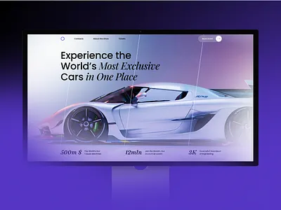 Luxury Car Showcase Website — UI/UX Concept cars figma graphic design landing product design purple ui uiux web design website
