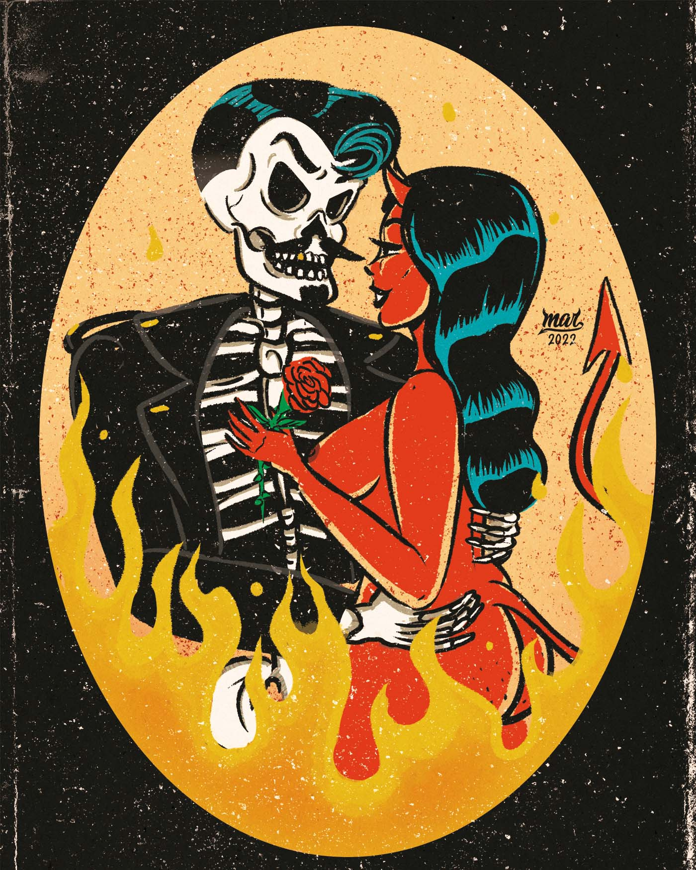 Dead Love art artwork cartoon cartoon artist cartoon style character design custom art design digital illustration editorial illustration illustration merch design poster art poster illustration vintage art