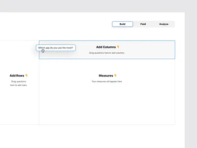 Drag & Drop Crosstabs UI crosstabs design drag drop enterprise market research platform product design ui ux