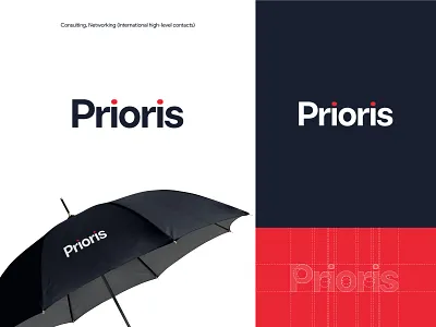 Prioris | Network and Consulting Agency Logo Design agency logo blue logo branding consultancy consulting firm creative custom logo digital agency digital media firm graphic design lettermark logo logotype minimal modern logo network firm red logo typography visual identity