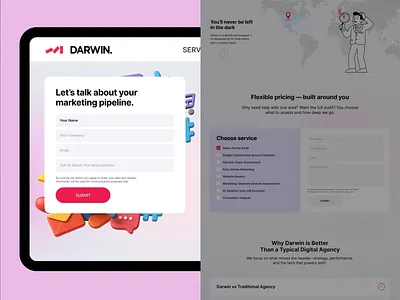 Marketing Ops Actionable Assessment Landing Page agency animation illustration ui uiux ux web design web development