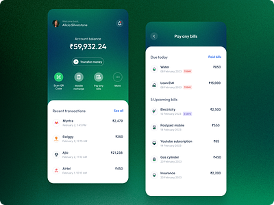 Banking app app banking figma pay bills transaction ui