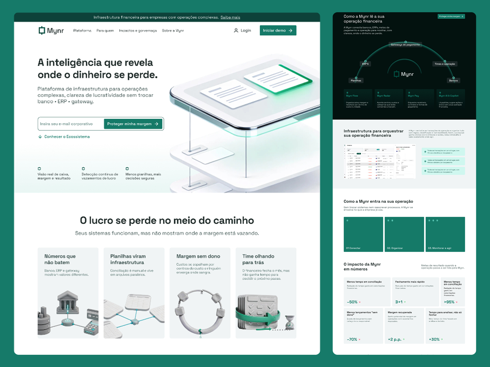 Landing Page | Mynr capture page design ui ux