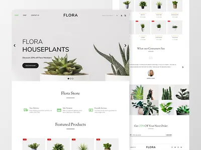 Flora landing page prototype ui ux web design