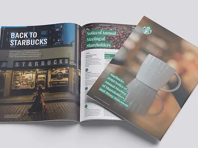Starbucks Proxy 2025 annual report brochure design corporate design information design investor relations print design proxy